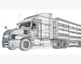 Cattle Hauler With Ventilated Animal Transport Trailer 3D 모델 