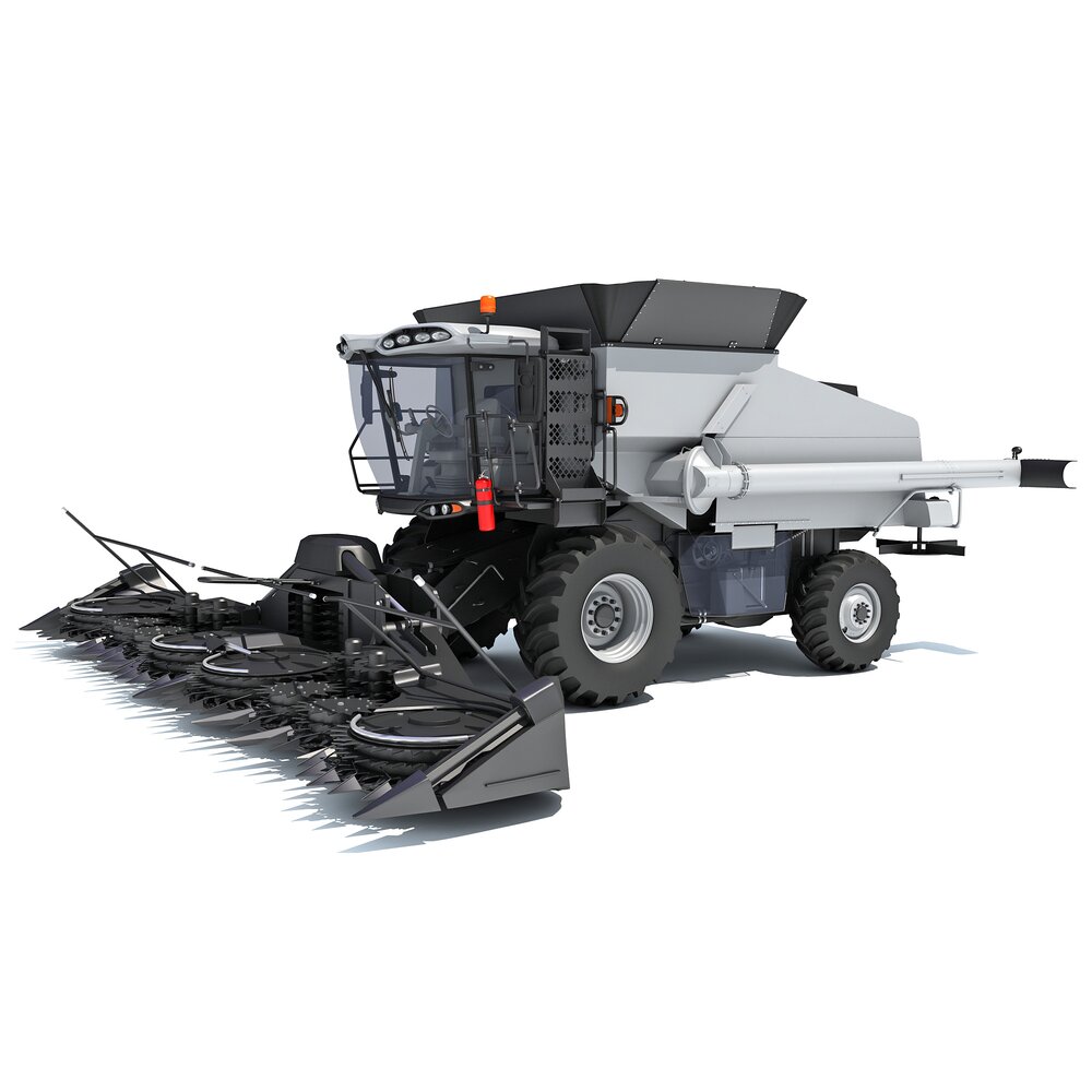 Combine Harvester For Crop Processing 3D-Modell