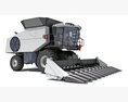 Combine Harvester With Cutting Header 3d model top view
