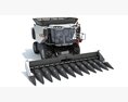 Combine Harvester With Cutting Header 3D模型 正面图