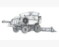 Combine Harvester With Cutting Header 3d model