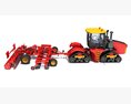 Farm Tractor With Disk Plow 3D модель top view