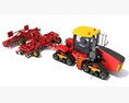 Farm Tractor With Disk Plow 3D 모델  clay render
