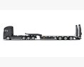 Four Axle Truck With Platform Trailer 3D 모델  back view