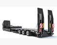 Four Axle Truck With Platform Trailer Modello 3D