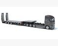 Four Axle Truck With Platform Trailer 3d model