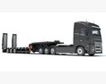 Four Axle Truck With Platform Trailer 3D模型 顶视图