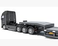 Four Axle Truck With Platform Trailer Modello 3D dashboard