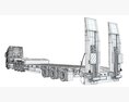 Four Axle Truck With Platform Trailer Modello 3D