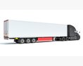 Gray Semi-Truck With Temperature-Controlled Trailer 3D-Modell Seitenansicht
