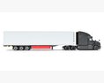 Gray Semi-Truck With Temperature-Controlled Trailer 3D 모델 