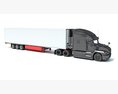 Gray Semi-Truck With Temperature-Controlled Trailer Modèle 3d