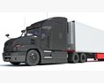 Gray Semi-Truck With Temperature-Controlled Trailer 3D модель