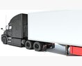 Gray Semi-Truck With Temperature-Controlled Trailer 3D-Modell dashboard