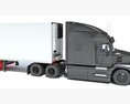 Gray Semi-Truck With Temperature-Controlled Trailer Modèle 3d seats