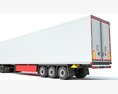 Gray Semi-Truck With Temperature-Controlled Trailer 3D模型