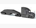 Heavy-Duty Transporter With Tri-Axle Bottom Dump Trailer Modelo 3D