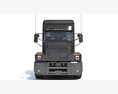 Heavy-Duty Transporter With Tri-Axle Bottom Dump Trailer 3D 모델  front view