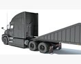 Heavy-Duty Transporter With Tri-Axle Bottom Dump Trailer 3D 모델  dashboard