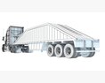 Heavy-Duty Transporter With Tri-Axle Bottom Dump Trailer Modèle 3d
