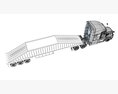 Heavy-Duty Transporter With Tri-Axle Bottom Dump Trailer 3D 모델 