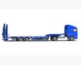 Heavy Truck With Semi Low Loader Trailer Modèle 3d