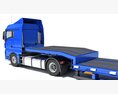 Heavy Truck With Semi Low Loader Trailer 3d model dashboard
