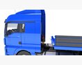 Heavy Truck With Semi Low Loader Trailer 3d model seats