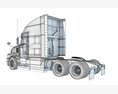 Long-Haul Tractor With High-Roof Sleeper Modello 3D