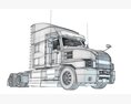 Long-Haul Tractor With High-Roof Sleeper 3D 모델 
