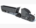 Long-Hood Sleeper Truck With Tipper Trailer 3D-Modell