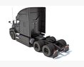 Long-Hood Sleeper Truck With Tipper Trailer 3D模型 dashboard
