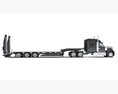Long Flatbed Semi Truck Modelo 3D