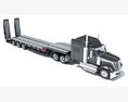 Long Flatbed Semi Truck 3Dモデル