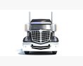 Long Flatbed Semi Truck 3d model front view