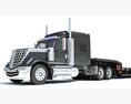 Long Flatbed Semi Truck 3D模型
