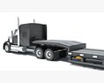 Long Flatbed Semi Truck 3D-Modell dashboard