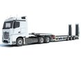 Lowboy Trailer With Semi Truck 3D 모델 