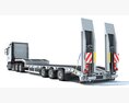 Lowboy Trailer With Semi Truck 3D модель