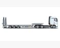 Lowboy Trailer With Semi Truck Modèle 3d