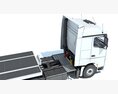 Lowboy Trailer With Semi Truck 3D 모델  seats
