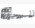 Lowboy Trailer With Semi Truck 3D модель