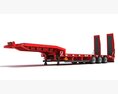 Low Loader Semi Trailer 3Dモデル clay render