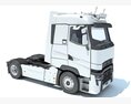 Modern White Semi-Truck Cab 3D модель