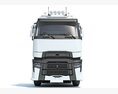 Modern White Semi-Truck Cab 3D 모델  front view