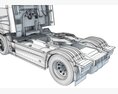 Modern White Semi-Truck Cab 3D 모델 