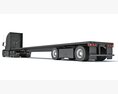 Sleeper Cab Truck With Flatbed Trailer Modello 3D
