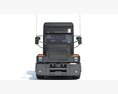 Sleeper Cab Truck With Flatbed Trailer Modello 3D vista frontale