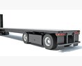 Sleeper Cab Truck With Flatbed Trailer Modèle 3d