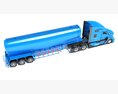 Sleeper Cab Truck With Tank Trailer 3D 모델 